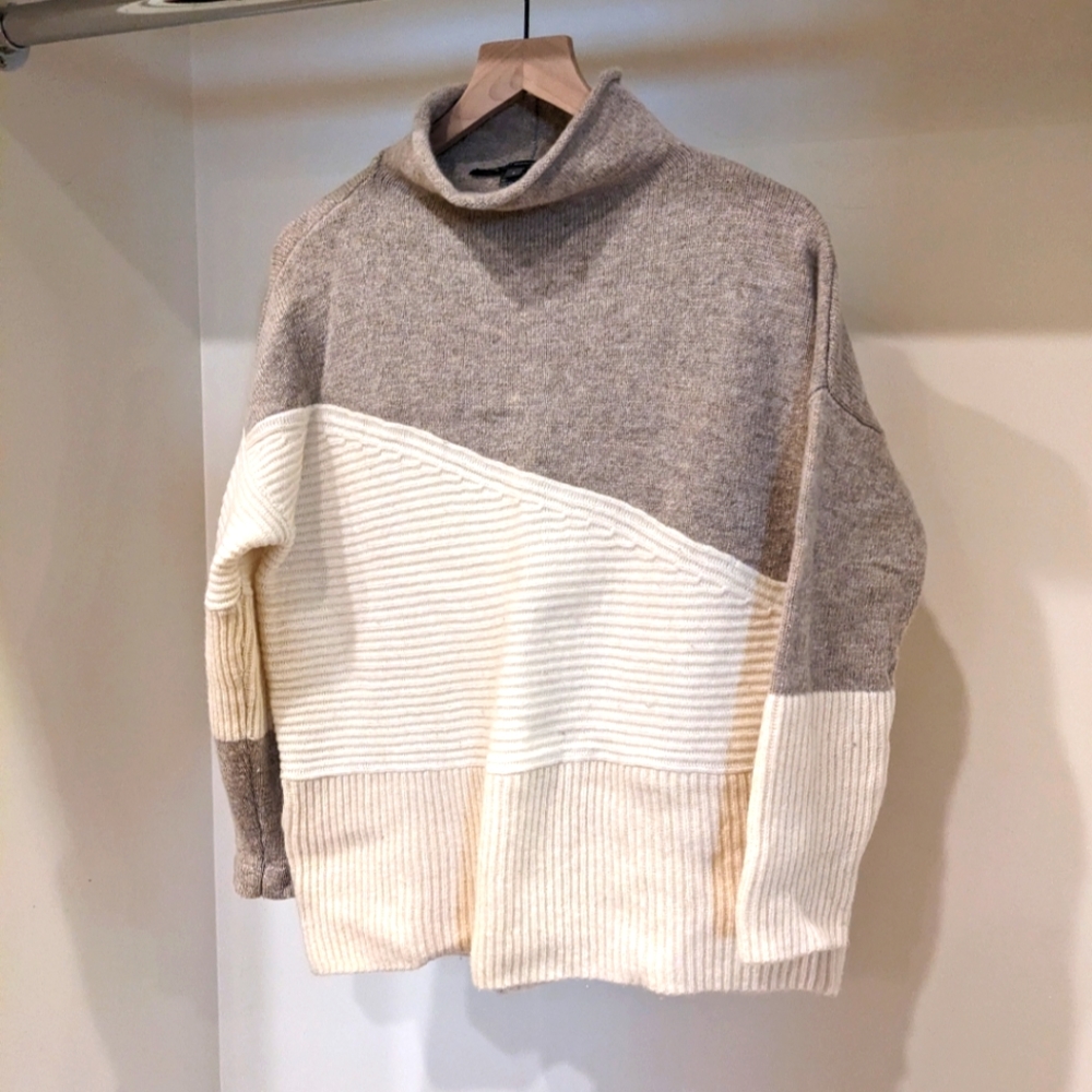 French Connection Patchwork Mock Neck Sweater - L… - image 5